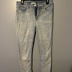 Lauren Conrad high rise skinny ankle light wash striped jeans